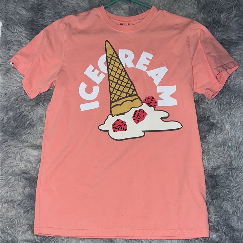 Icecream Light Pink Short Sleeve Tee with Ice Cream Dice Graphic